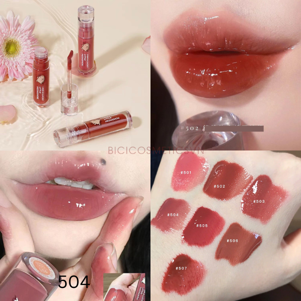  Son Bóng Nhím Con Căng Mướt Môi GOGO TALES Water Light Sweet Ripple Lip Gloss Nội Địa Trung 