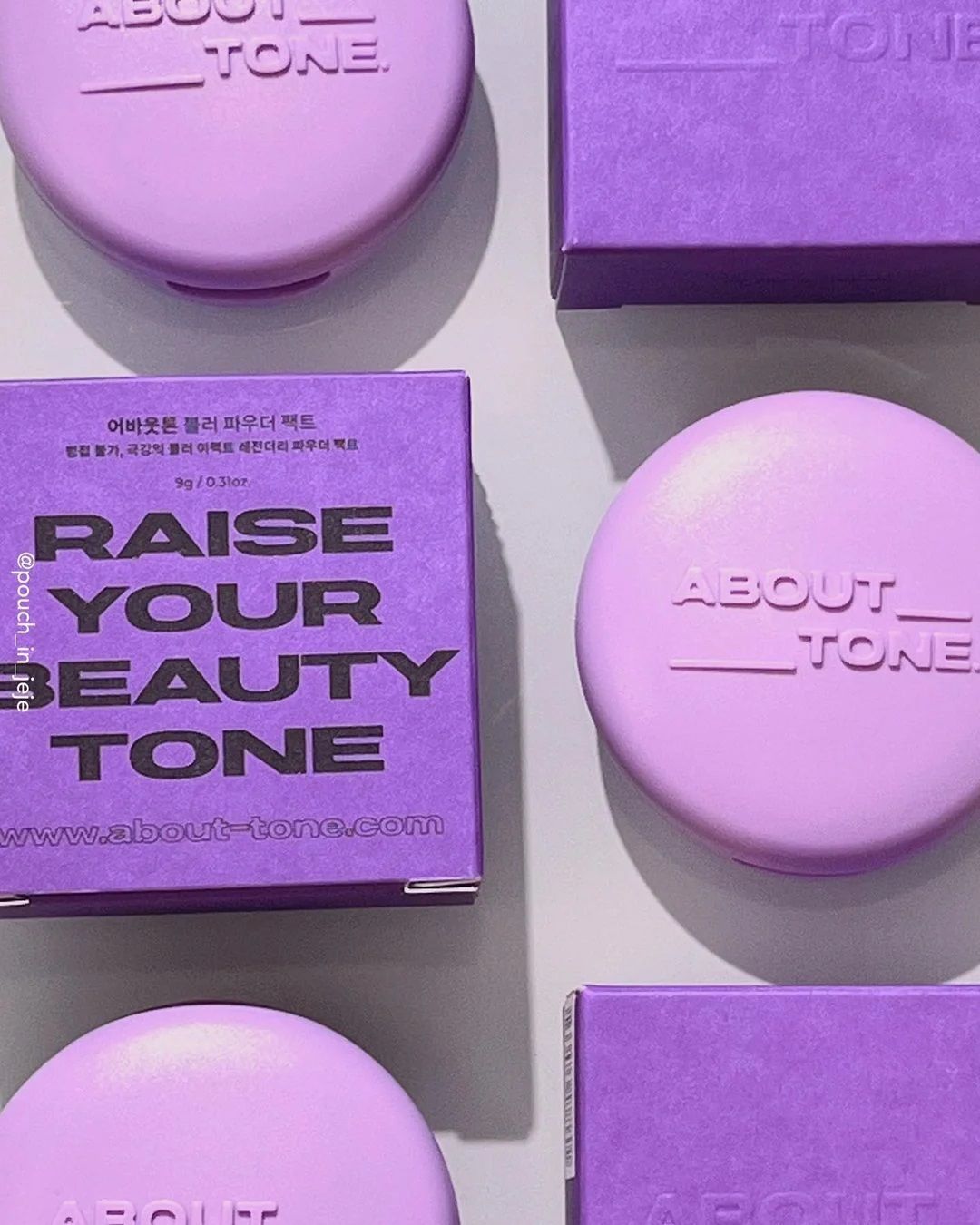  Phấn Phủ ABOUT TONE Raise Your Beauty Tone Purple (Limited Edition Phấn Eglips Blur Đen) 
