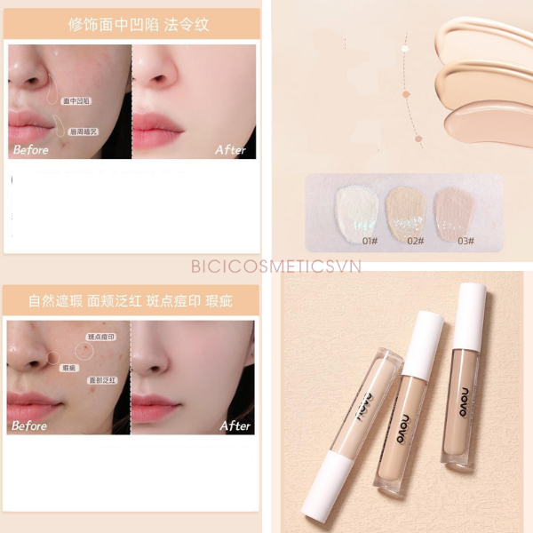  Che Khuyết Điểm Dạng Kem NOVO Silky Moisturizing Concealer 