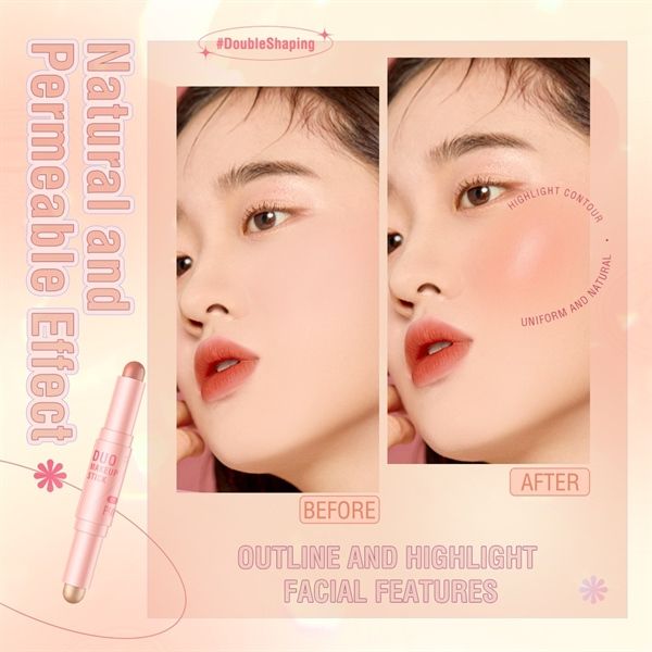  Thỏi Tạo Khối Và Bắt Sáng Tiện Lợi PINKFLASH Duo Makeup Stick Nội Địa Trung 