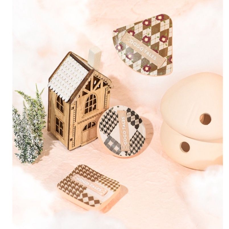 Sét Mút Tán Nền GOGO TALES Houndstooth Cloud Sensation Puff