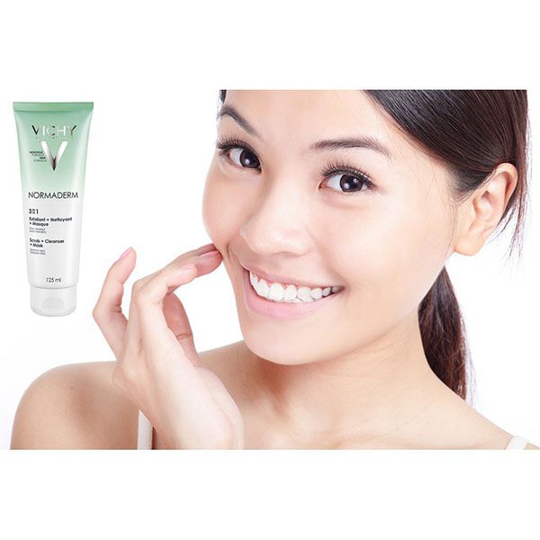 Tẩy tế bào chết ngừa mụn Vichy Normaderm 3 in 1 Scrub + Cleanser + Mask