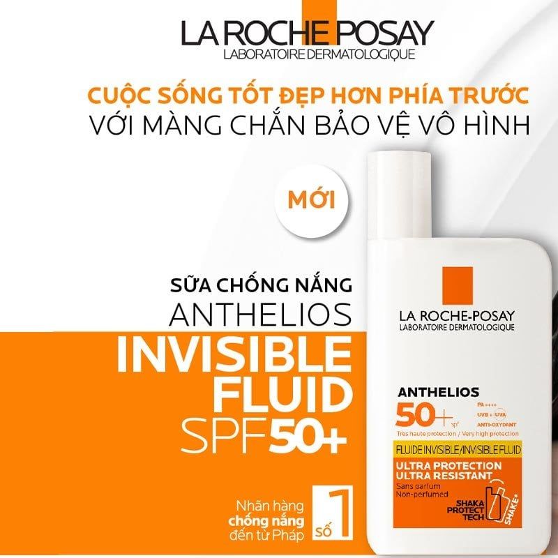  Kem Chống Nắng Không Nhờn Rít LA ROCHE-POSAY Anthelios Invisible Fluid SPF50+ 50ml 