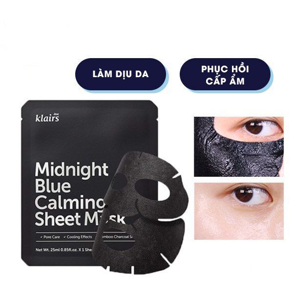  Mặt Nạ Làm Dịu, Phục Hồi Da KLAIRS Midnight Blue Calming Sheet Mask - 25ml 