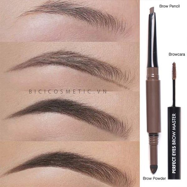 Bút Trang Điểm Mày Perfect Eyes Brow Master 3 in 1