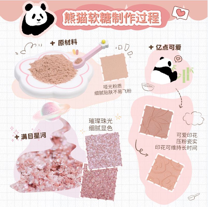  Bảng Phấn Mắt 5 Ô Gấu Trúc COLOR SCHOOL Little Panda Eyeshadow Pallete 