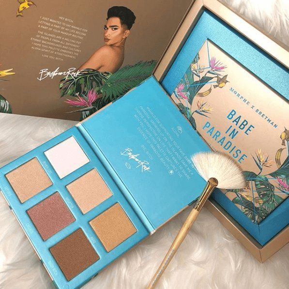  Bảng Phấn Bắt Sáng Highlight 6 Ô Kèm Cọ MORPHE X BRETMAN Babe In Paradise 