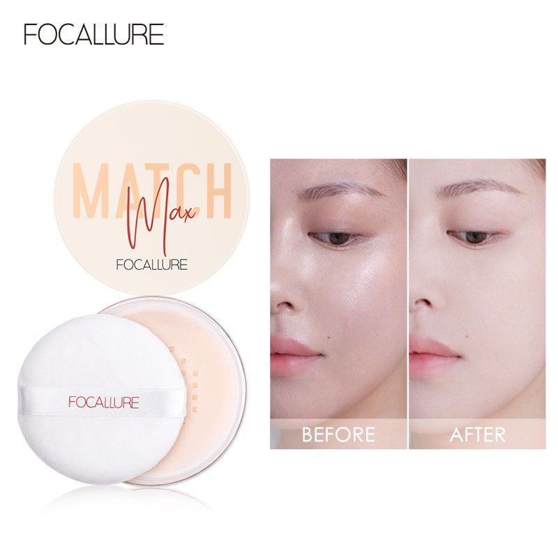 Phấn Phủ Bột Kiềm Dầu 2 Cách Dùng FOCALLURE Match Max Baking & Setting Matte Loose Powder | FA-154