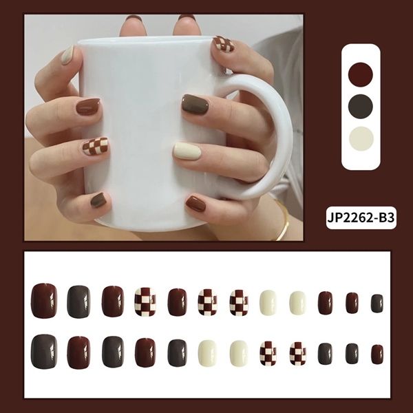 (Update Liên Tục) Set 24 Móng Tay Giả Nails Box Kèm Keo Dán Nội Đia Trung