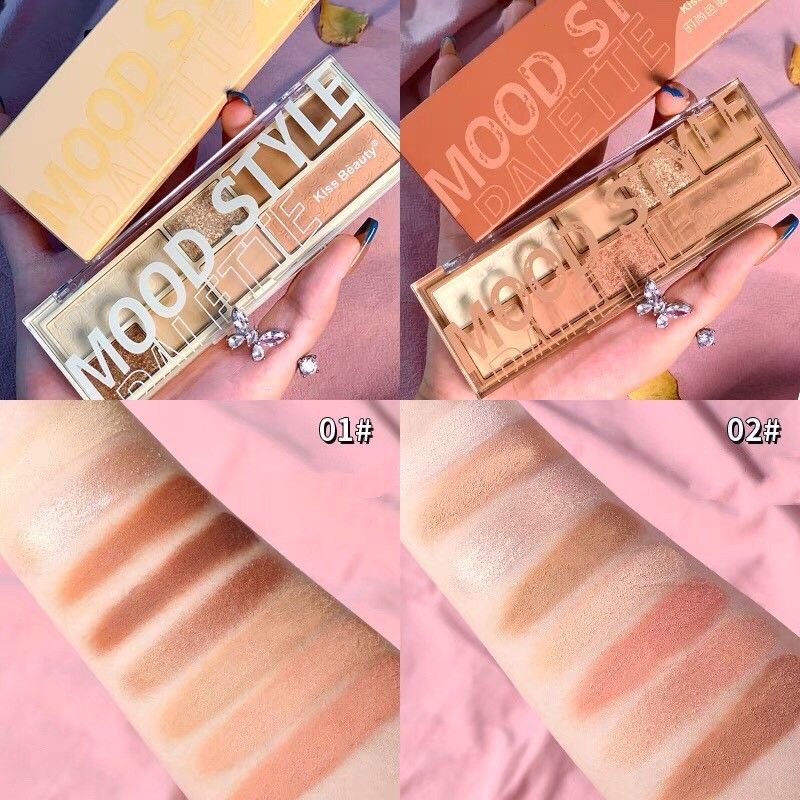 Bảng Phấn Mắt 8 Màu KISS BEAUTY Mood Style Palette Nội Địa Trung