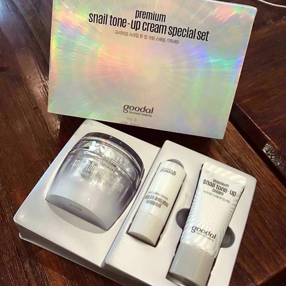 Bộ 3 Sản Phẩm Ốc Sên Goodal Premium Snail Tone Up Cream