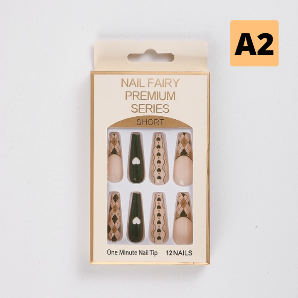 Hộp 24 Móng Tay Giả Đính Hạt, Đá Nails Box Cao Cấp Nội Địa Trung Kèm Keo Dán + Dũa Móng