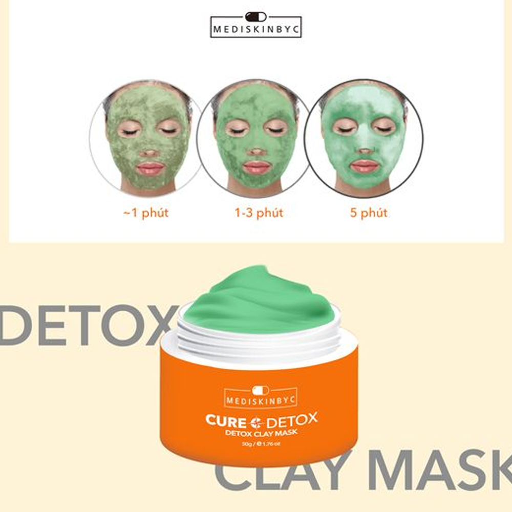 Mặt Nạ Thải Độc Mediskinbyc Cure Detox Clay Mask - 50G (Tặng kèm 1 Mask Pure C+)