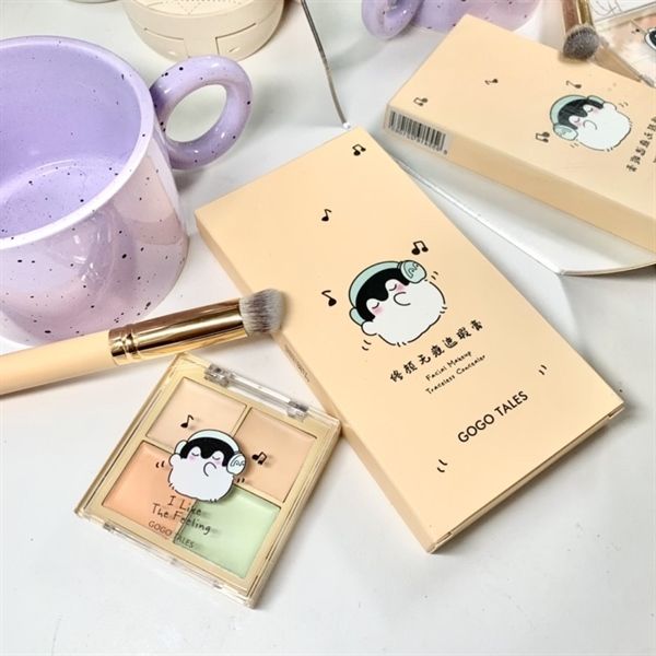  Bảng Triệt Sắc Che Khuyết Điểm 4 ô GOGO TALES Traceless Concealer - Kèm Cọ Nội Địa Trung 