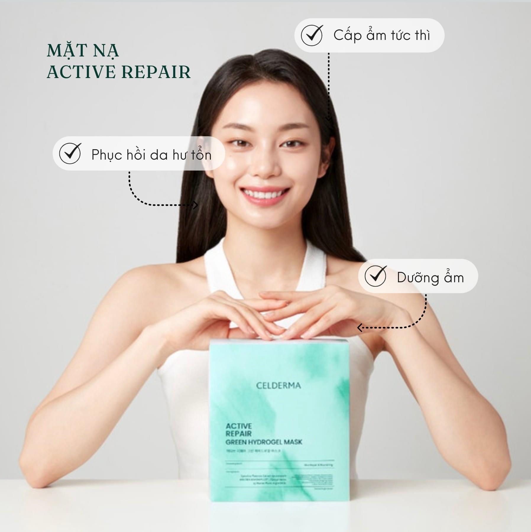  Mặt Nạ Thạch Tảo Xoắn CELDERMA Active Repair Green Hydrogel Mask HÀN QUỐC 