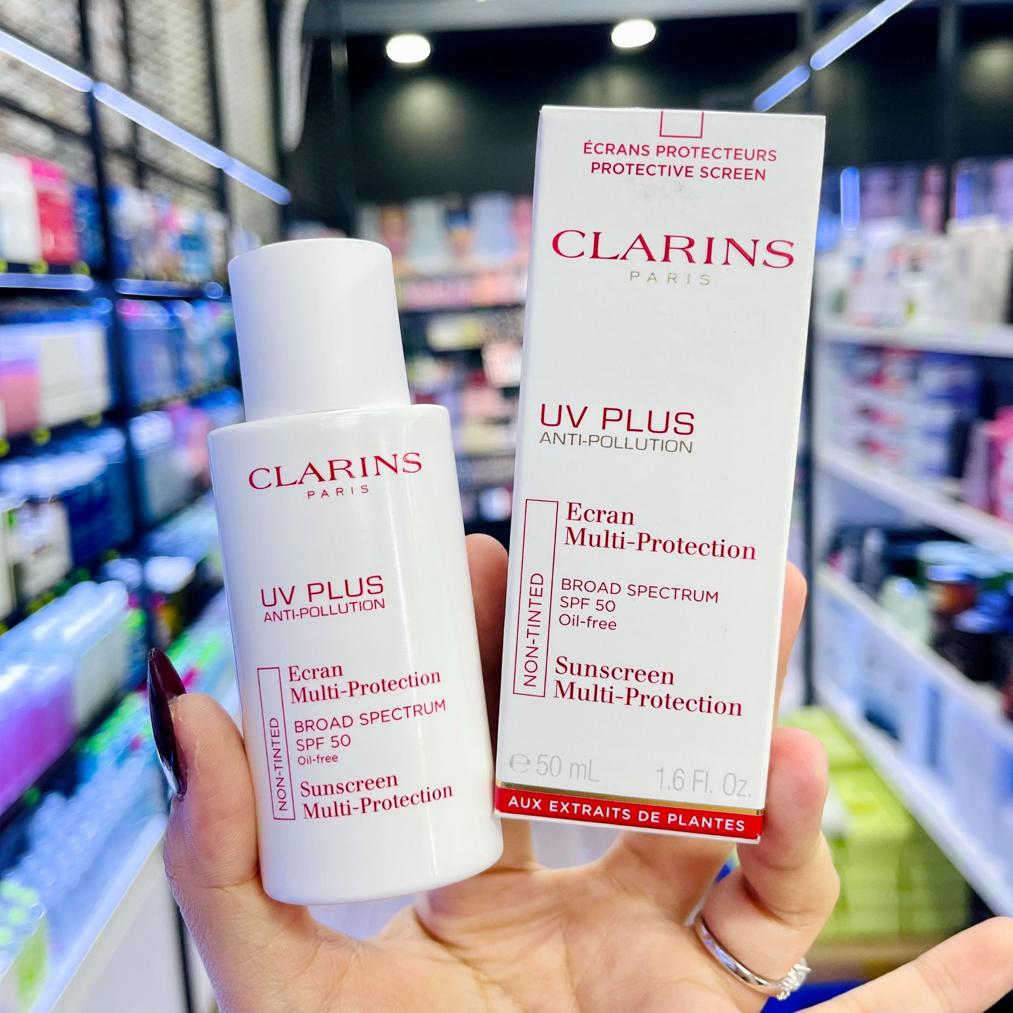  Kem Chống Nắng Không Chứa Dầu Clarins UV Plus Multi Protection Non Tinted SPF 50 - 50ml (07/2024) 