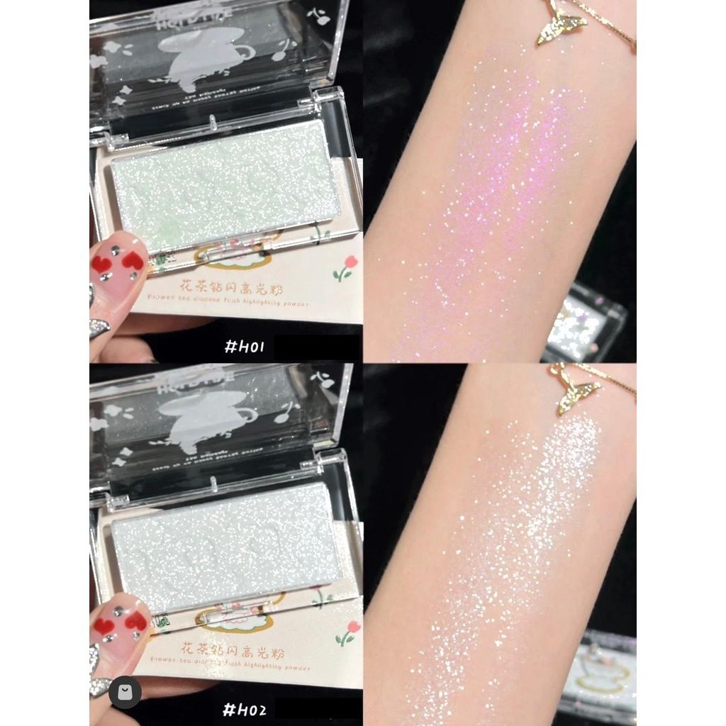 Phấn Bắt Sáng Nhũ Lấp Lánh HOLD LIVE Flower Tea Diamond Flash