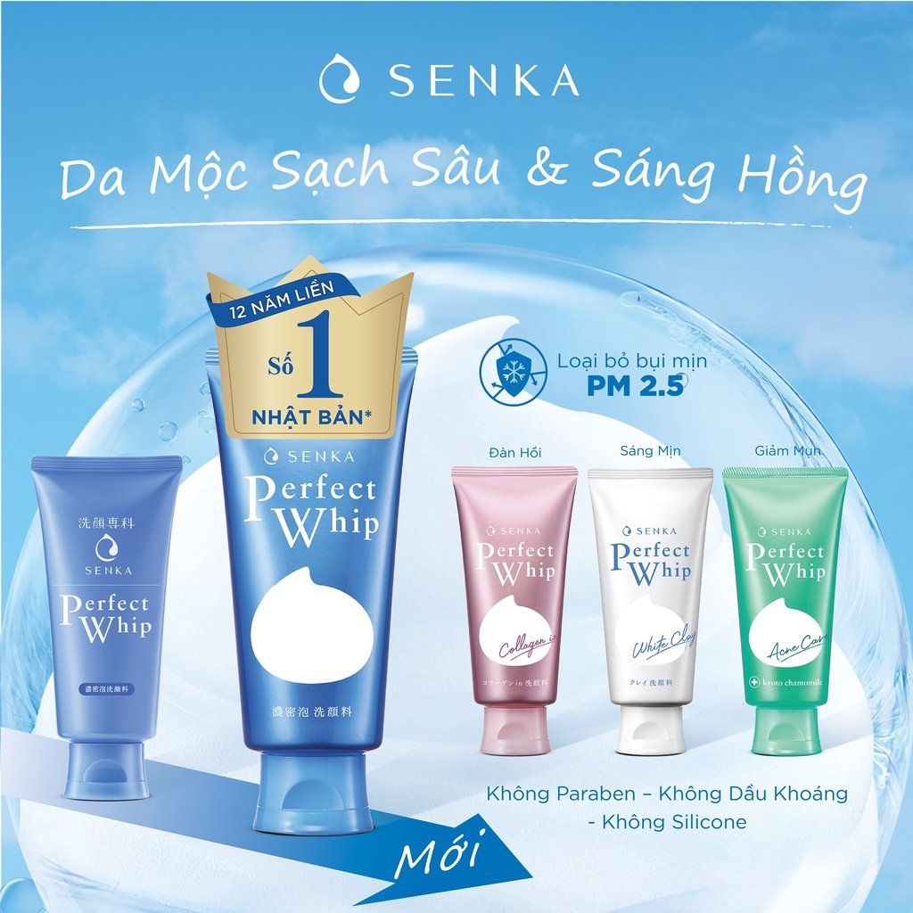  (Đủ Loại) Sữa Rửa Mặt Shiseido Senka Perfect Whip Cleansing Foam 120g 