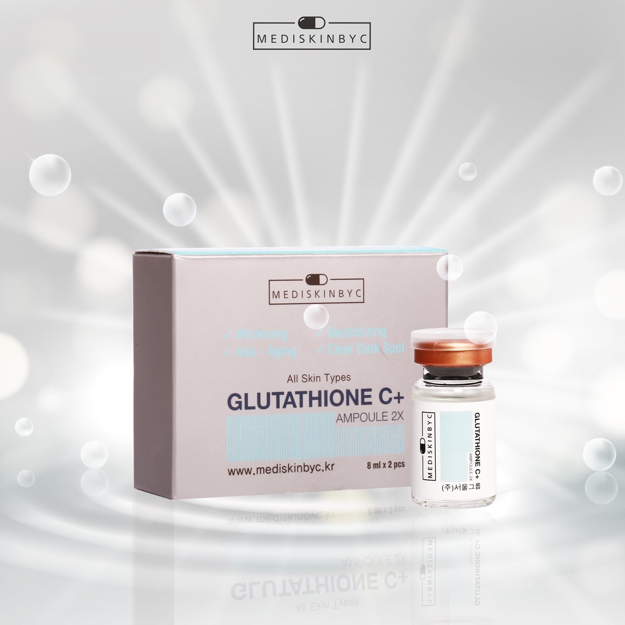 Set 2 Chai Serum MediskinbyC Glutathione C- Idebenone Ampoule 2X