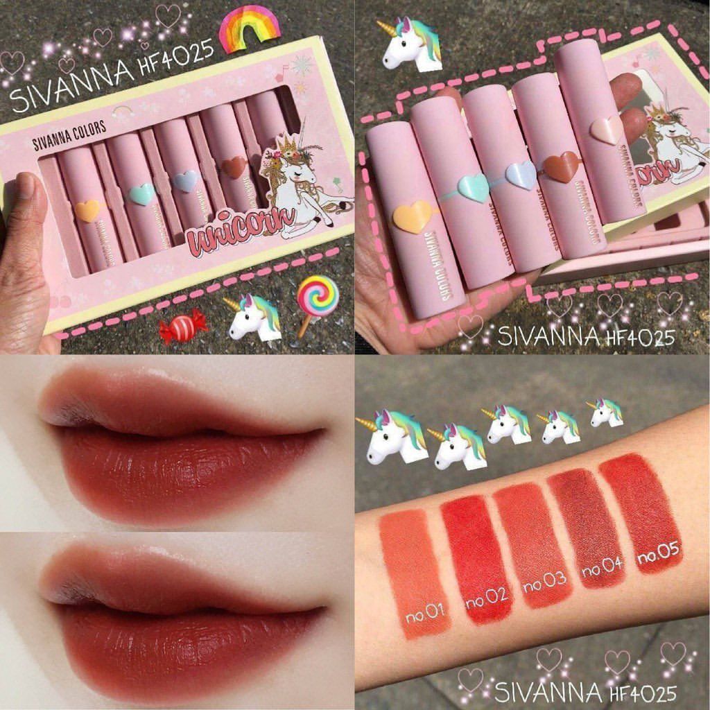Set Son Sivanna Colors Colorful Unicorn Magic Lipstick Collection HF4025