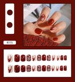  Hộp 24 Móng Tay Giả Đính Hạt, Đá Nails Box Cao Cấp Nội Địa Trung Kèm Keo Dán + Dũa Móng 