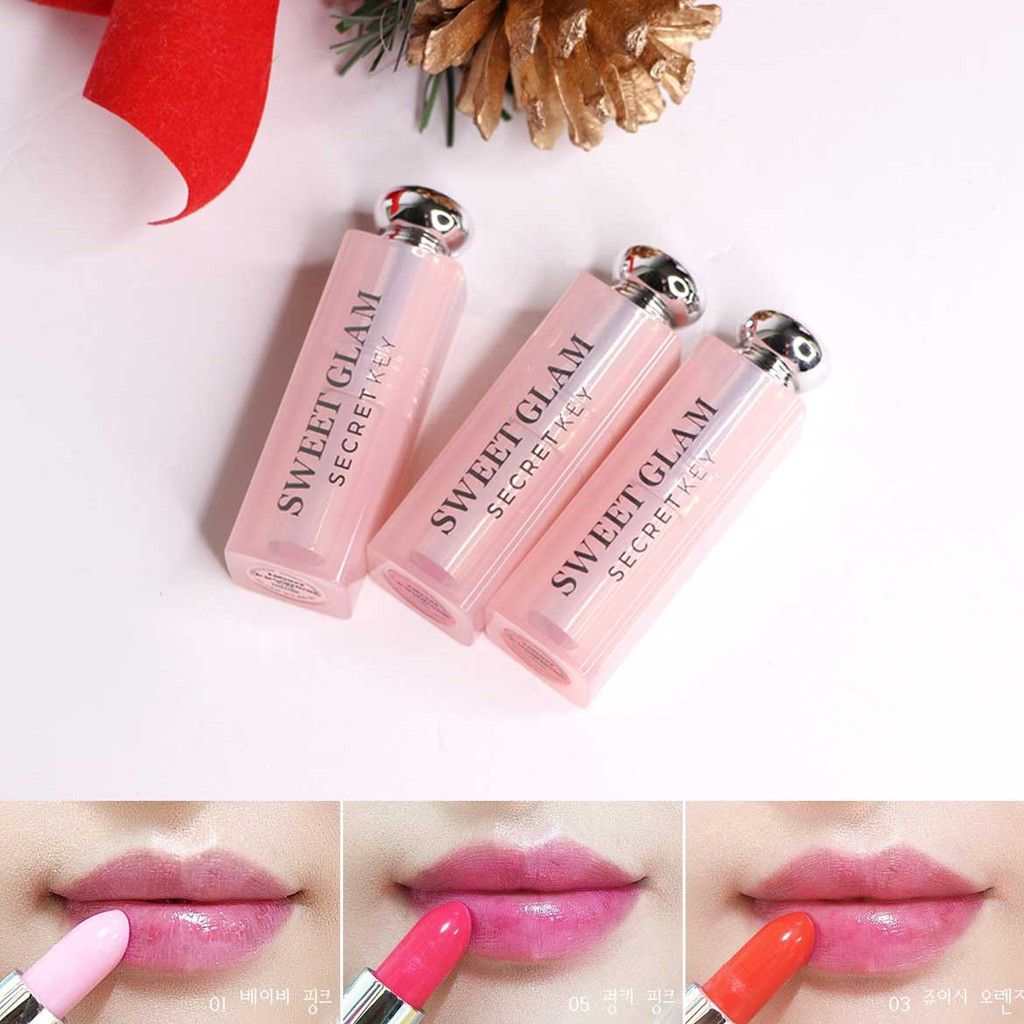 Set 3 son dưỡng có màu Secret Key Sweet Glam Tint Glow Mini Kit