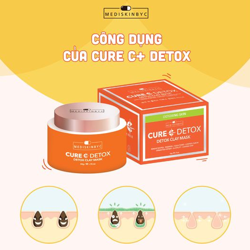 Mặt Nạ Thải Độc Mediskinbyc Cure Detox Clay Mask - 50G (Tặng kèm 1 Mask Pure C+)