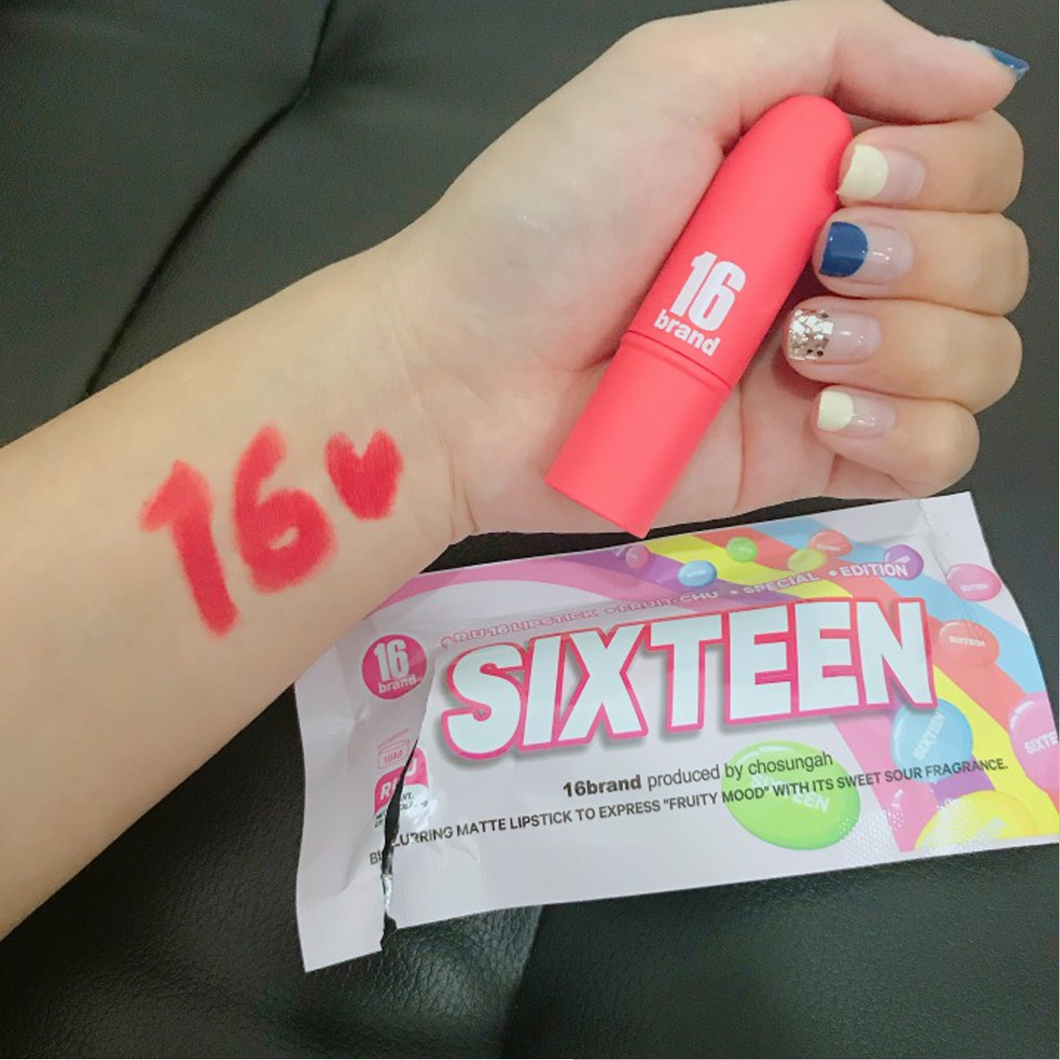 Son Thỏi Lì 16Brand Ru 16 Lipstick Fruit Chu Edition