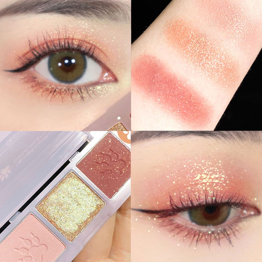 Bảng Phấn Mắt 3 Ô Màu Cute Claw Three-Color Eyeshadow Palette Nội Địa Trung Chính Hãng