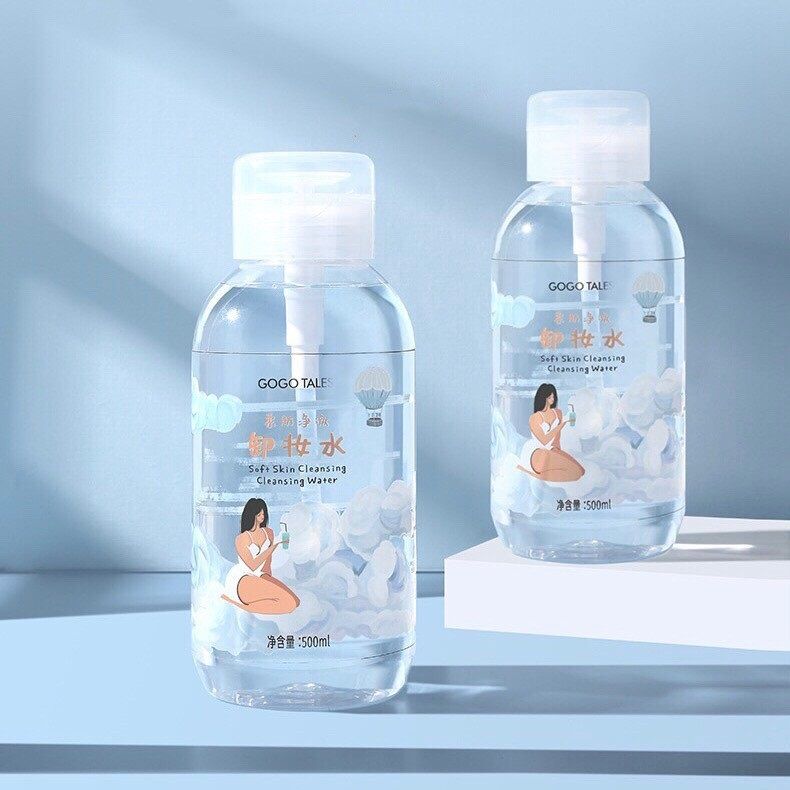  Nước Tẩy Trang GOGO TALES Sạch Da Dịu Nhẹ Soft Skin Cleansing Water Dưỡng Ẩm Kiền Dầu 500ML GT225 