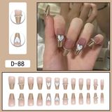  Hộp 24 Móng Tay Giả Đính Hạt, Đá Nails Box Cao Cấp Nội Địa Trung Kèm Keo Dán + Dũa Móng 