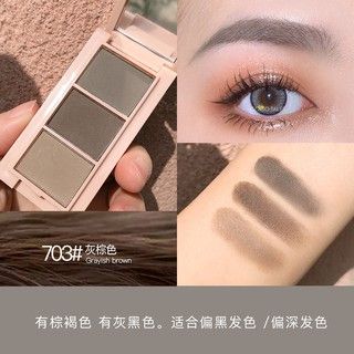 Bột Phấn Kẻ Chân Mày GOGO TALES 3 Ô Tự Nhiên Lâu Trôi Natural Soft Mist + Kèm Cọ Tán