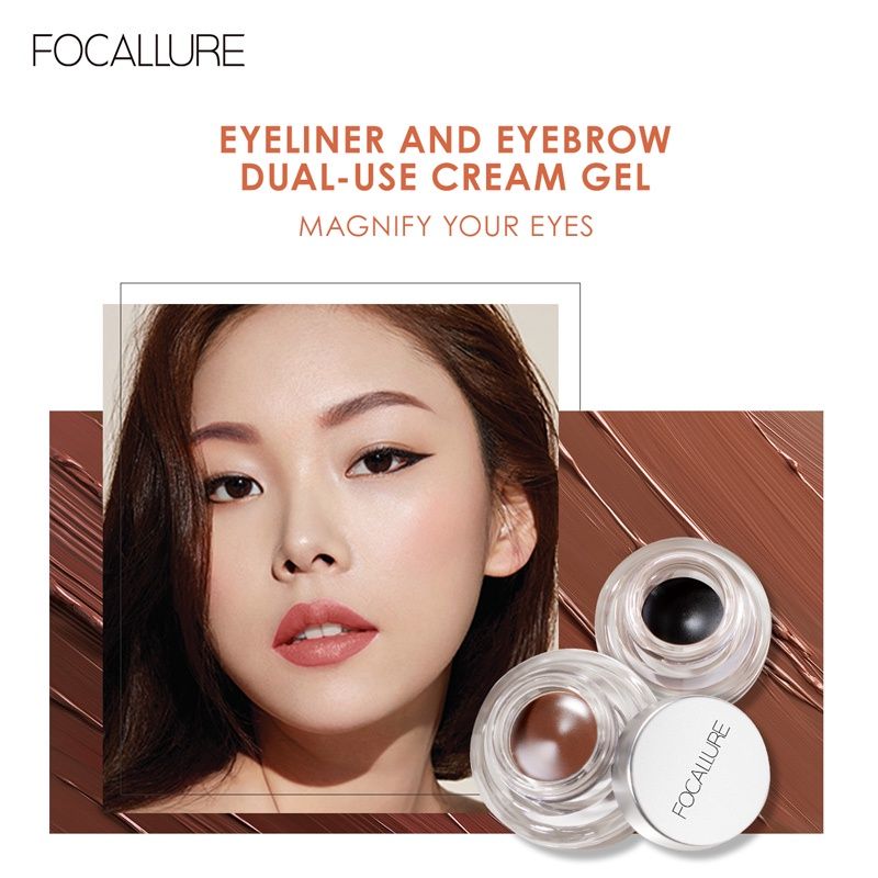 (Kèm Cọ) Gel Eyeliner Bền Màu Không Trôi FOCALLURE Stay Max Smooth Eyeliner Gel | FA-135
