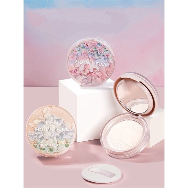  (Mẫu Mới 2022) Phấn Phủ Nén Fuji Hoa Anh Đào Kiềm Dầu  GOGO TALES Flower Girl Mount Fuji Pressed Powder 