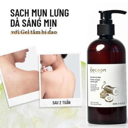  GEL TẮM BÍ ĐAO Trị Mụn Lưng COCOON Winter Melon Shower Gel - 300ml 