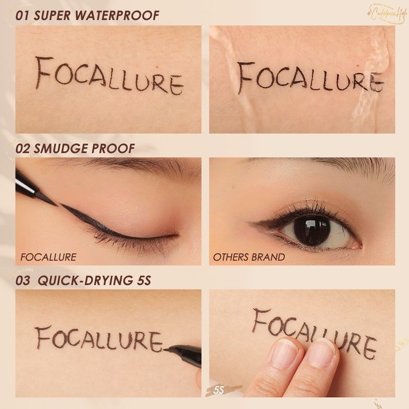 Kẻ Mắt Nước Nét Mảnh 0.8mm Công Nghệ Ultra Fine KO Trôi FOCALLURE Lasting Waterprrof Liquid Eyeliner | FA-200