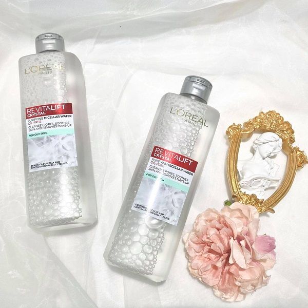  Nước Tẩy Trang Dành cho Da Dầu L'OREAL PARIS Revitalift Crystal Purifyng Micellar Water Oil-Free 400ml 