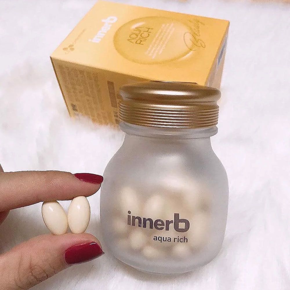 Viên Uống Cấp Nước Và Bổ Sung Collagen InnerB Aqua Rich Doubleup 70v (Tặng kèm túi Makeup)