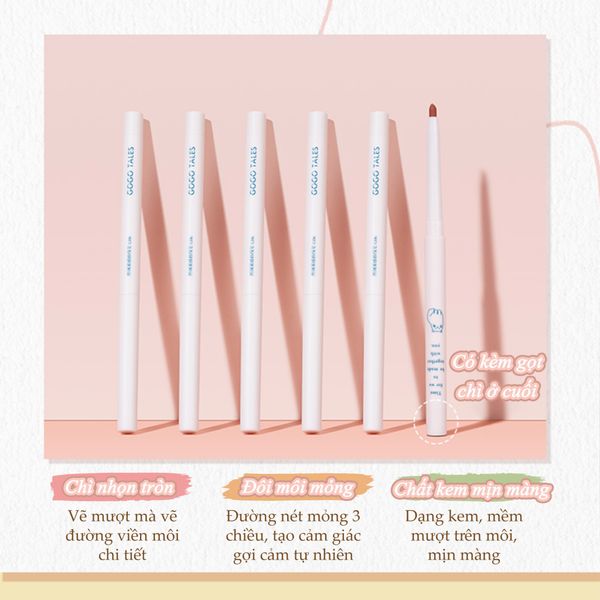  Bút Kẻ Viền Môi Mướt Mịn GOGO TALES Velvet Fog Lipliner Nội Địa Trung 