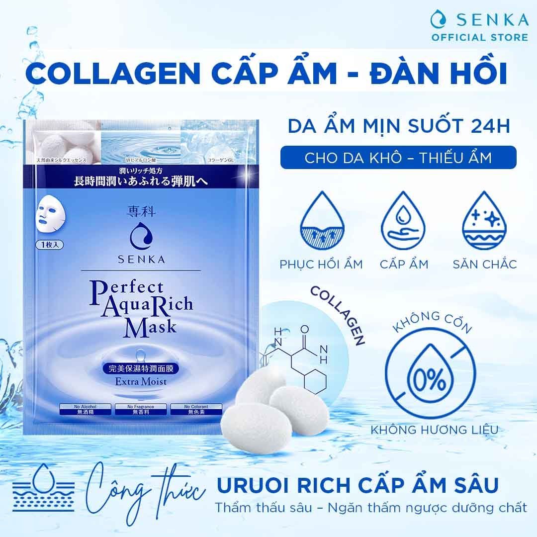  Mặt Nạ Giấy Cao Cấp Không Cồn Không Hương Liệu SENKA Perfect Aqua Mask 