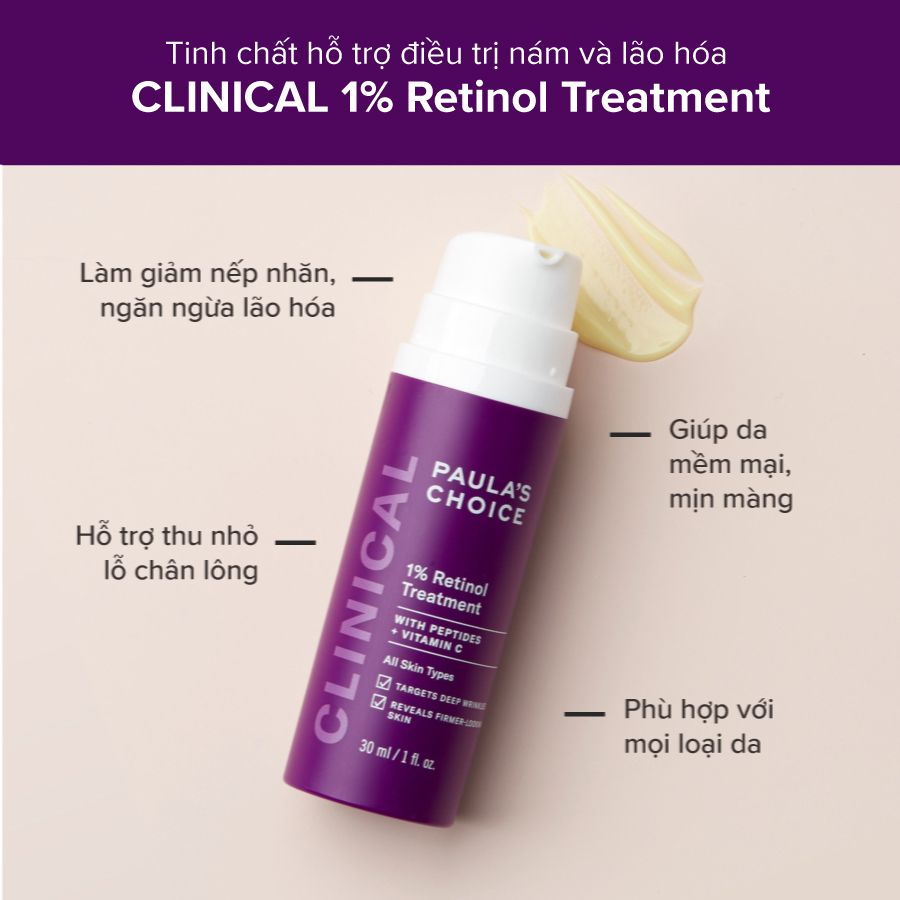  Tinh chất dưỡng ẩm chống lão hóa Paula's Choice 0.3% retinol + 2% Bakuchiol treatment 30ml 