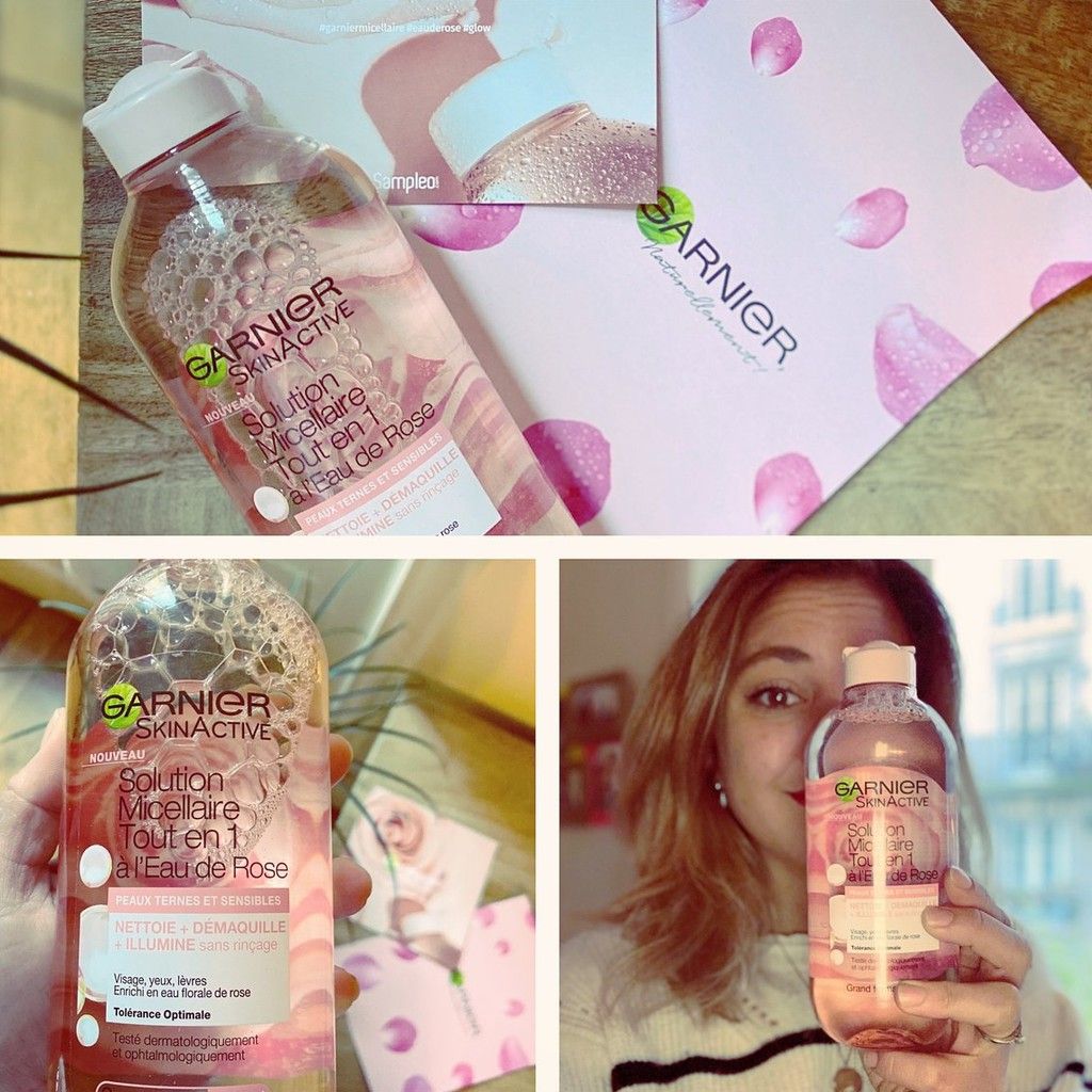 Nước tẩy trang Garnier Skin Active Solution Micellaire Tout en 1 à l'Eau de Rose - 400ml