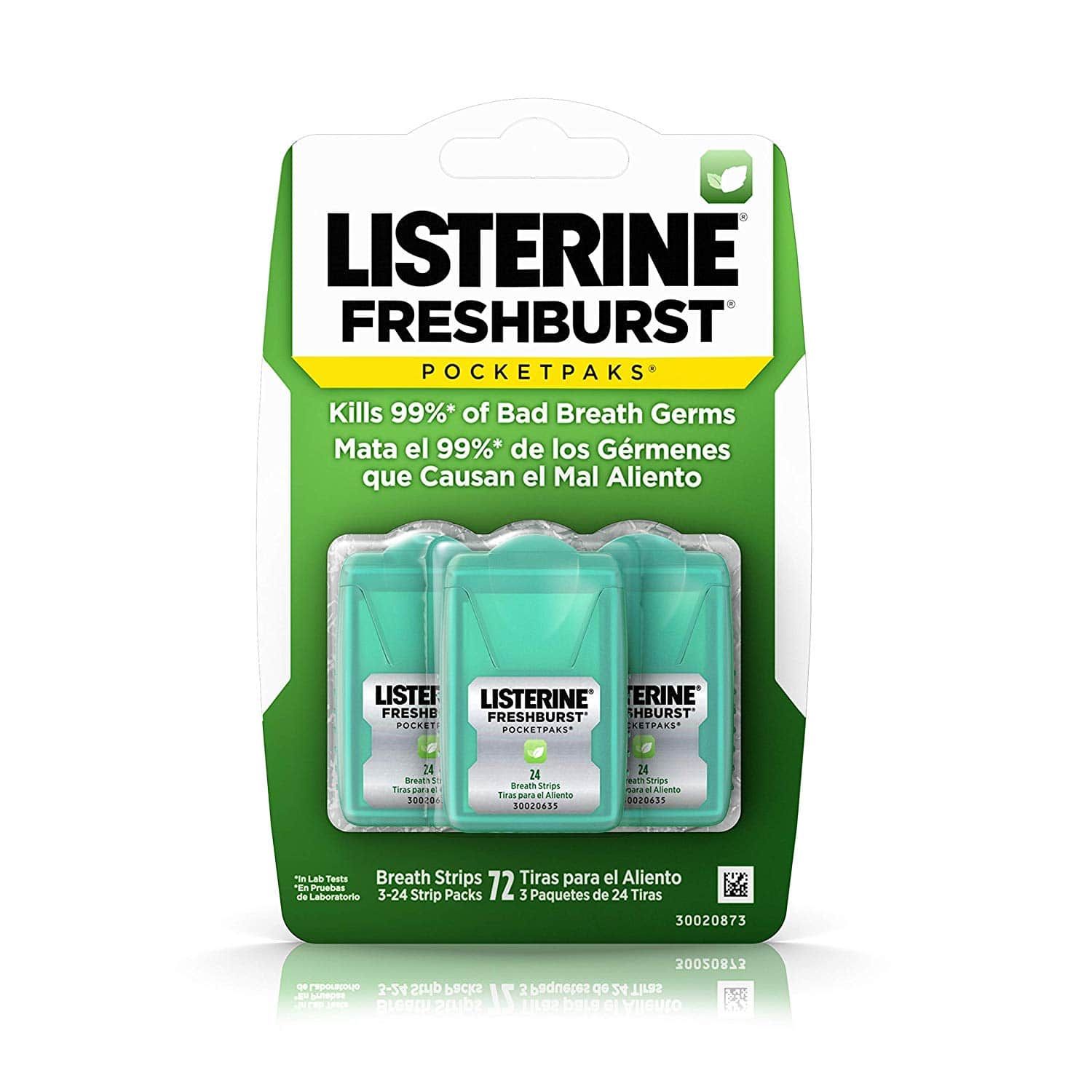 Miếng Ngậm Thơm Miệng Listerine Pocketpaks – Loại 3 vỉ X 24 Miếng