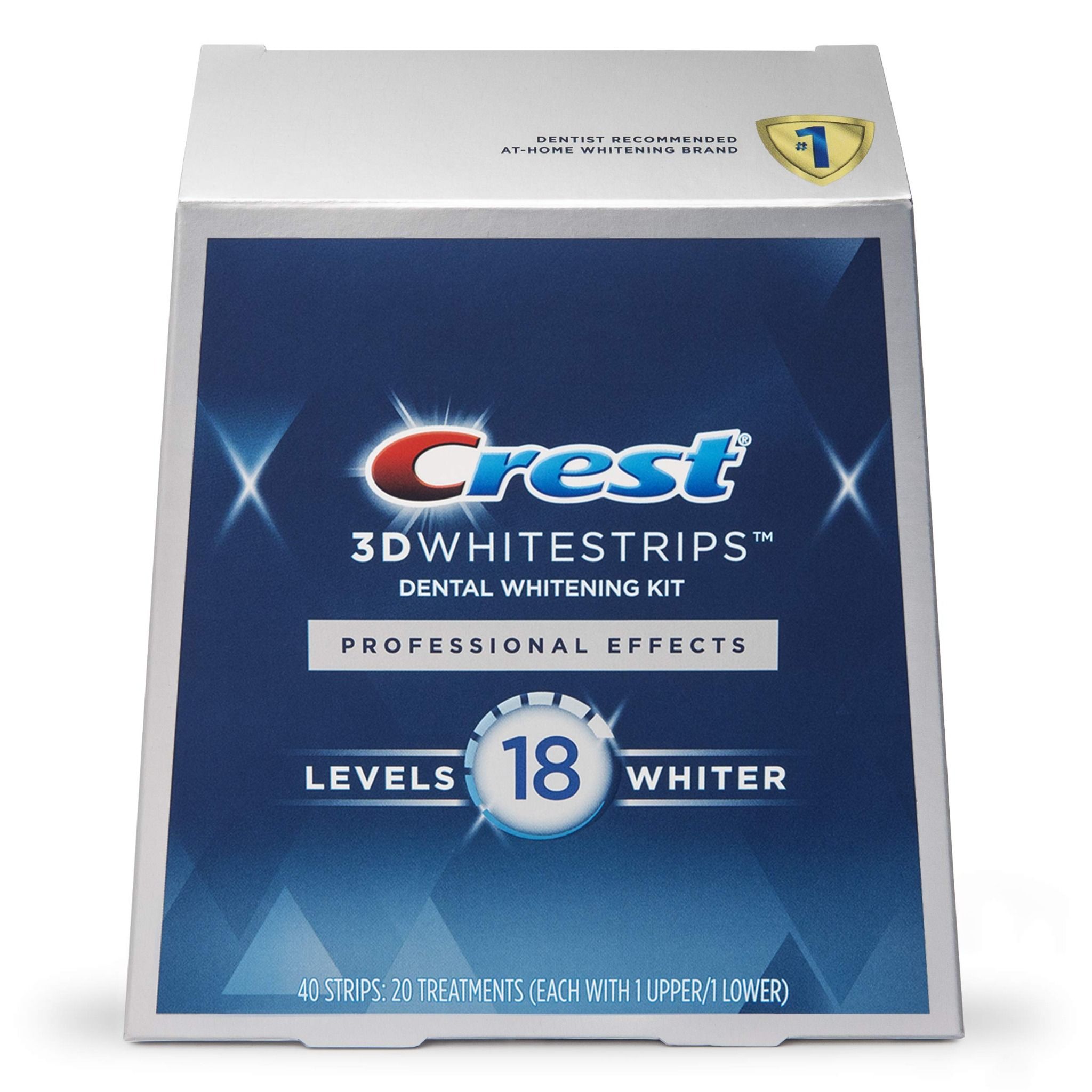  Miếng Dán Trắng Răng CREST 3D Whitestrips Professional Effect Level 18 Whiter (45 phút) 