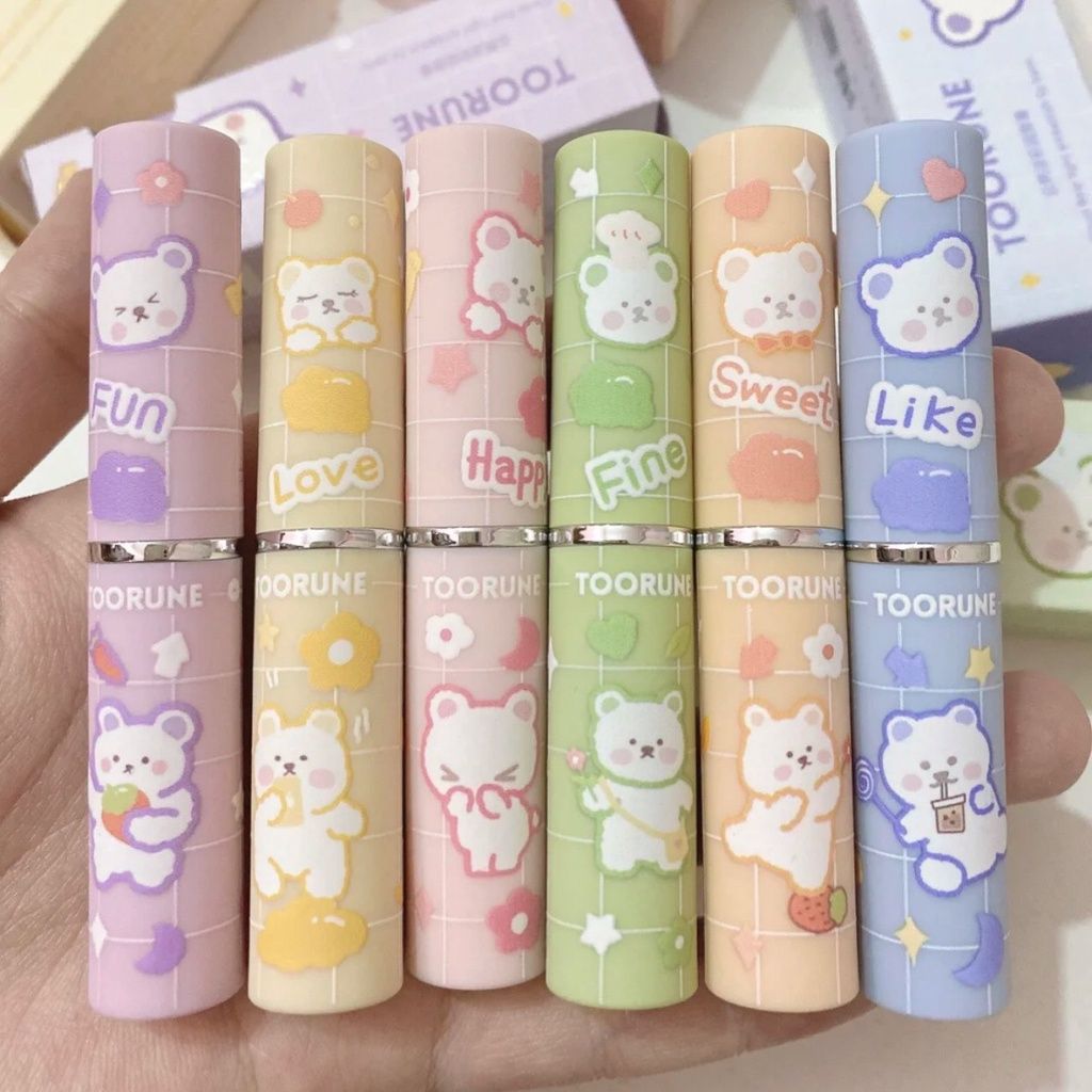  Son Dưỡng Có Màu Giúp Môi Căng Mọng TOORUNE Gấu Bông Cloud Bear Lip Balm Nội Địa Trung 