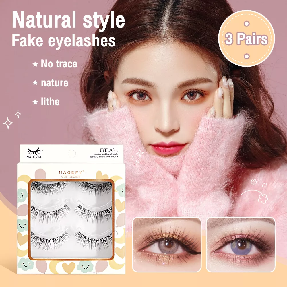  Hộp 3 cặp lông mi giả tự nhiên MAANGE Magefy False Eyelashes 