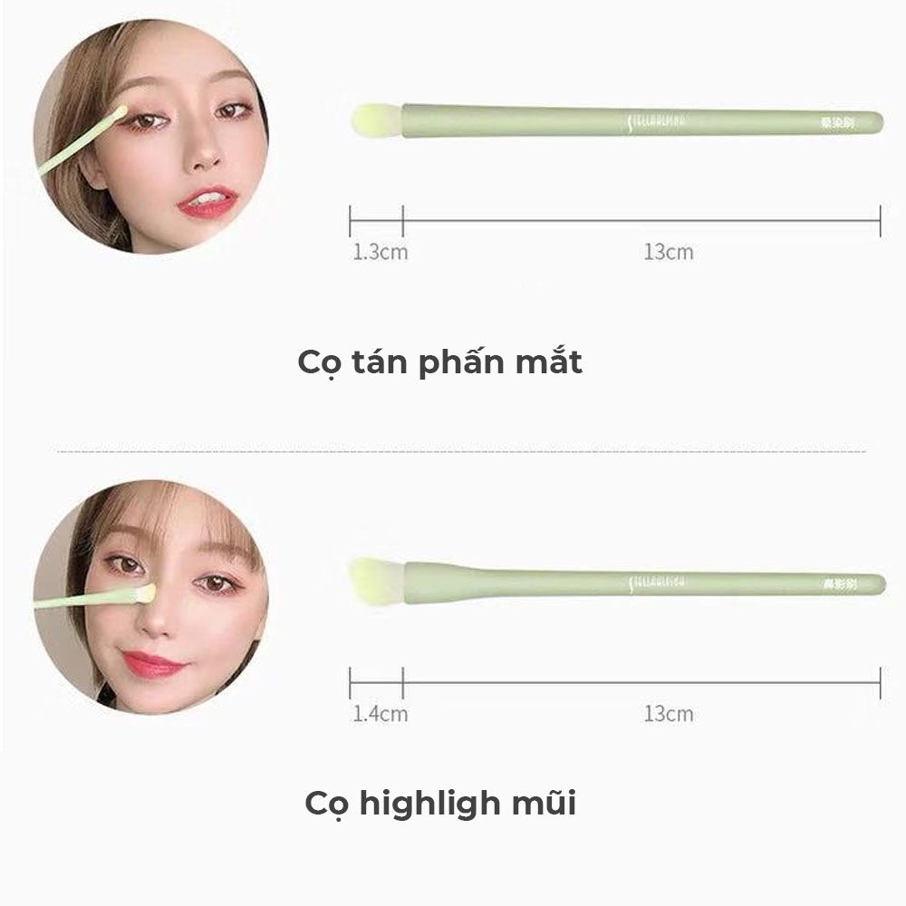 Bộ Cọ 8 Cây Stella Alpina Hồng - Xanh dương Nội Địa Trung