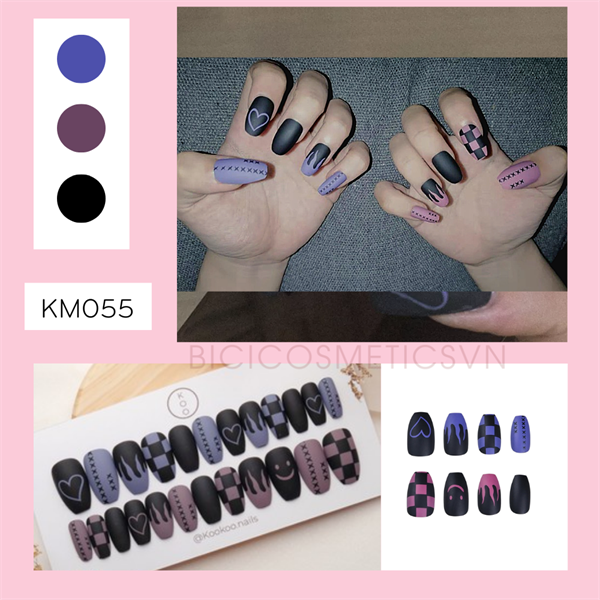 (Update Liên Tục) Set 24 Móng Tay Giả Nails Box Kèm Keo Dán Nội Đia Trung