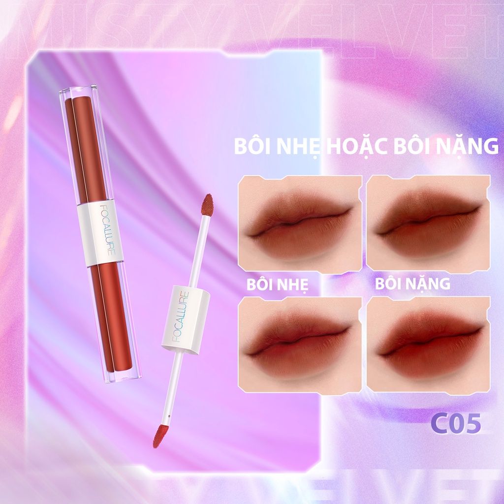 Son Kem Lì Không Trôi 2 Trong 1 FOCALLURE Multi-Color 2-in-1 Lipstick & Lip Gloss | FA327