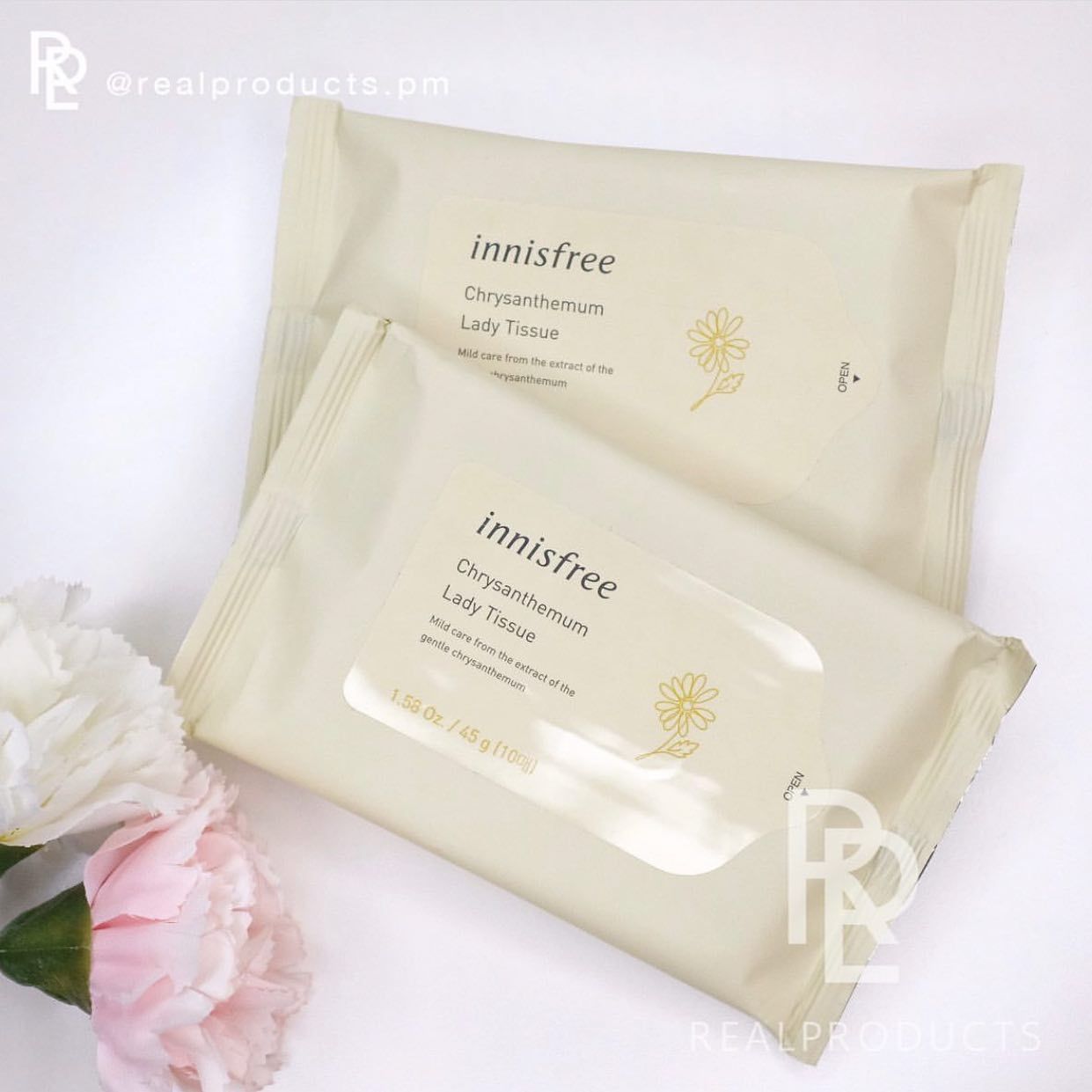 Khăn Lau Vệ Sinh Phụ Nữ Chiết Xuất Từ Hoa Cúc Innisfree Chrysanthemum Lady Tissue (10 tờ)